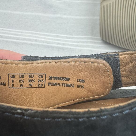 Clark’s Collection Reedly Salene Wedge Sandals Leather Peep Toe Black 8.5 - Picture 14 of 15